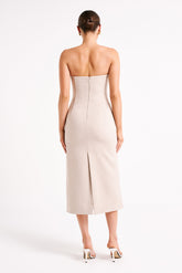Sable Textured Midi Dress - Natural